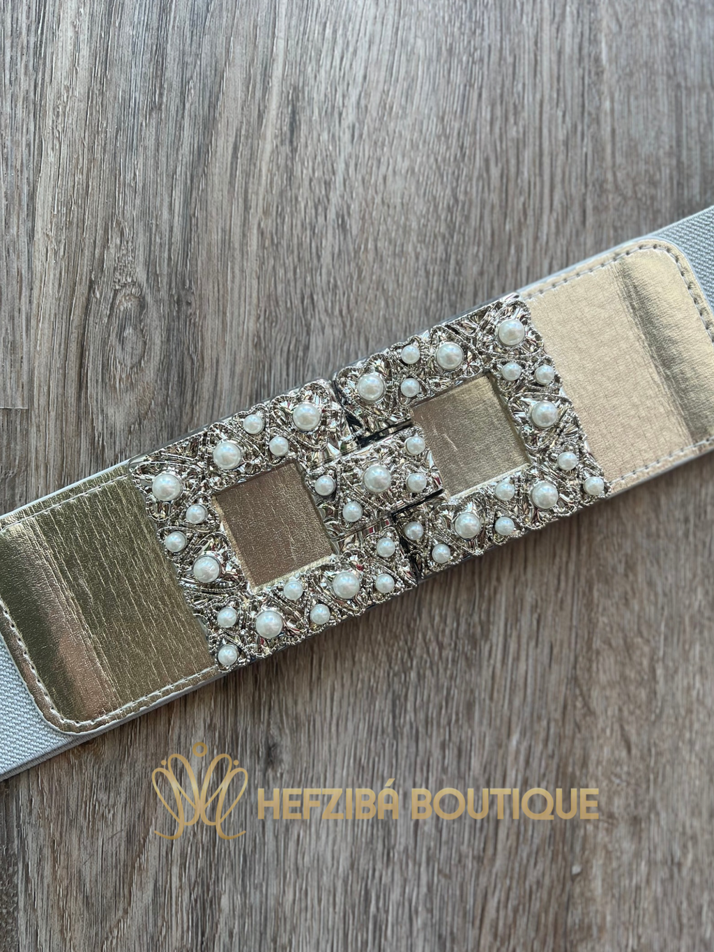 Silver Pearled Belt
