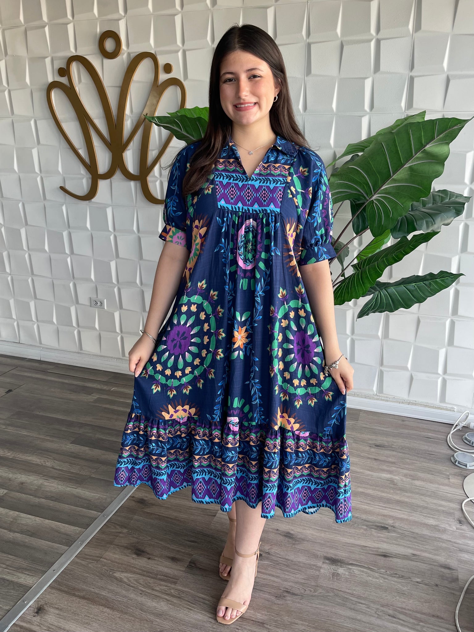 Blue Print Dress