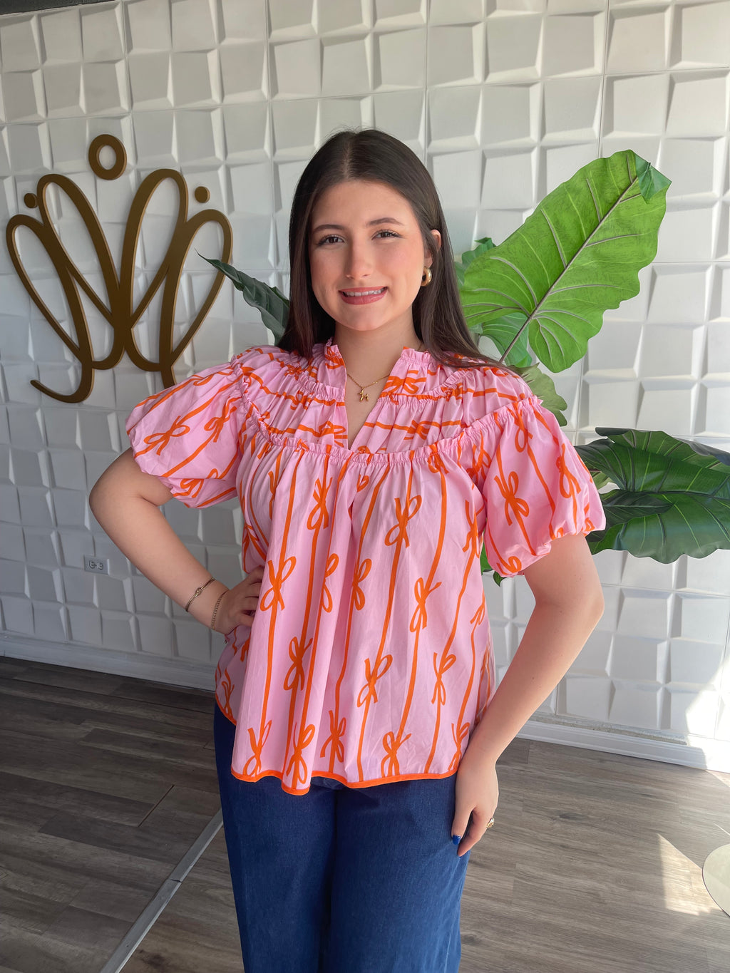 Pink Mix Bows Top