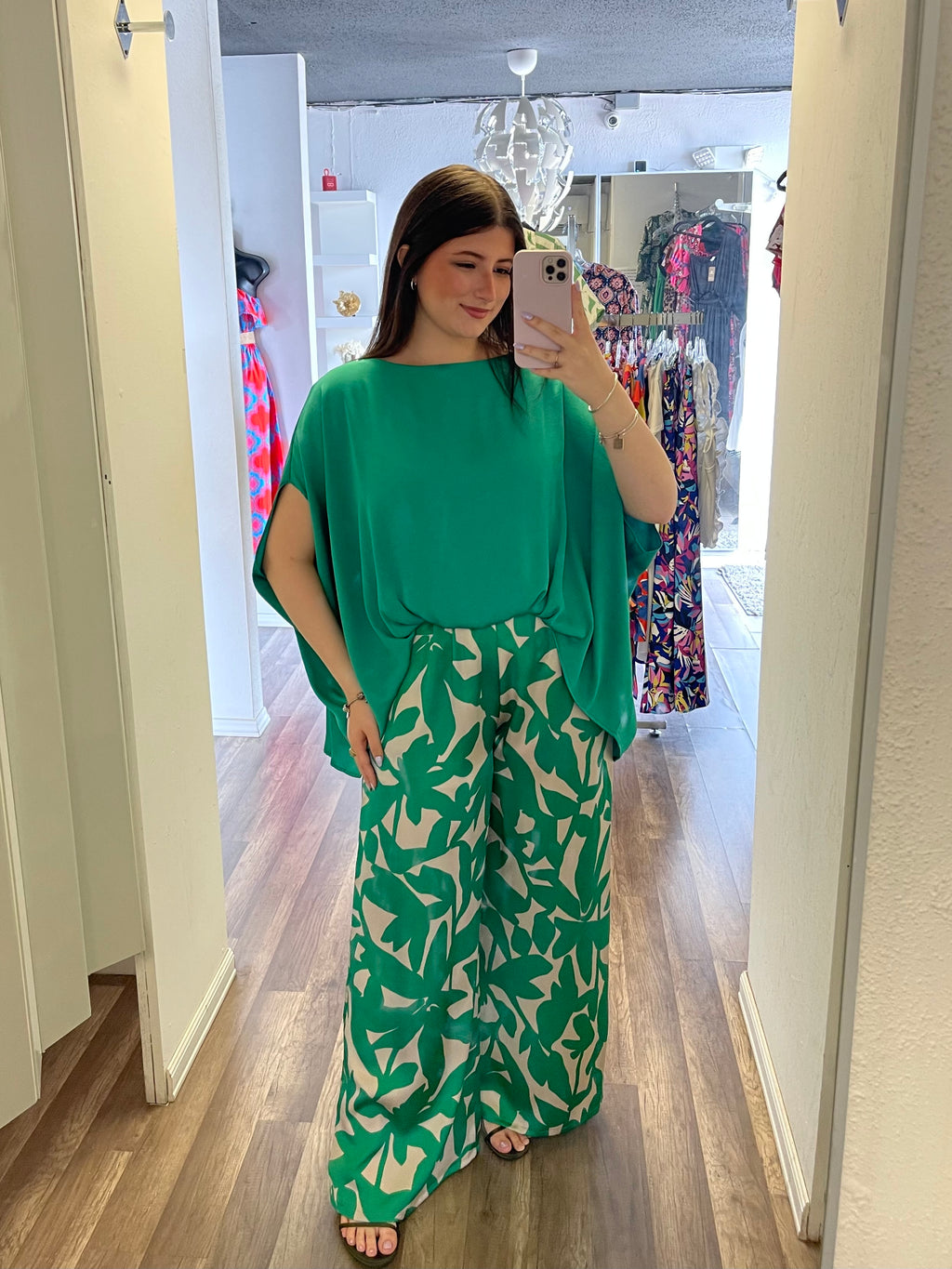 Print Green Pants