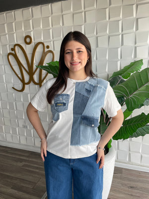 Denim Fashion Top