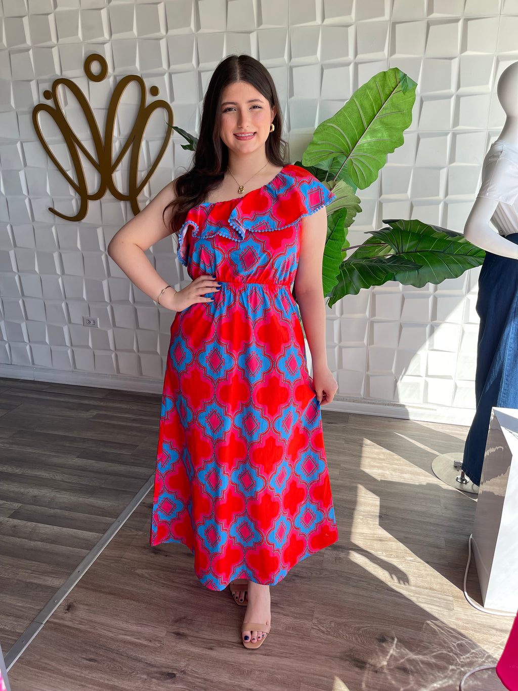 One Shoulder Maxi Dress