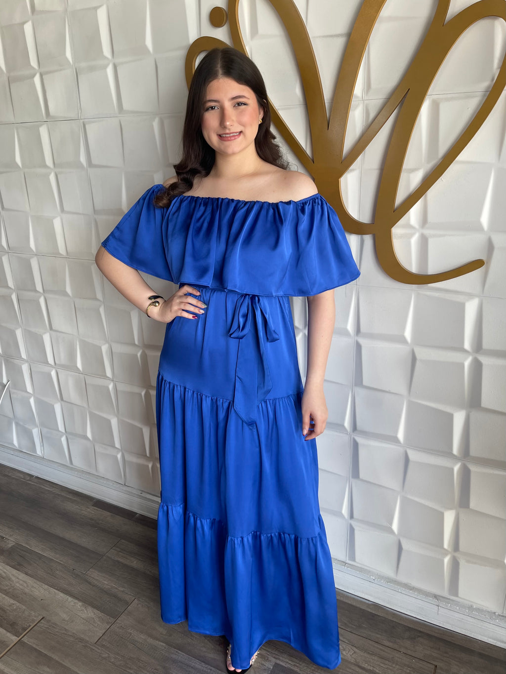Satin Blue Dress