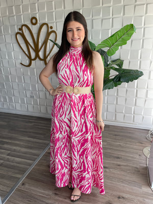 Print Halter Dress