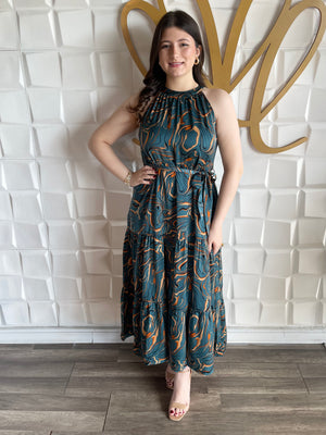Print Halter Dress