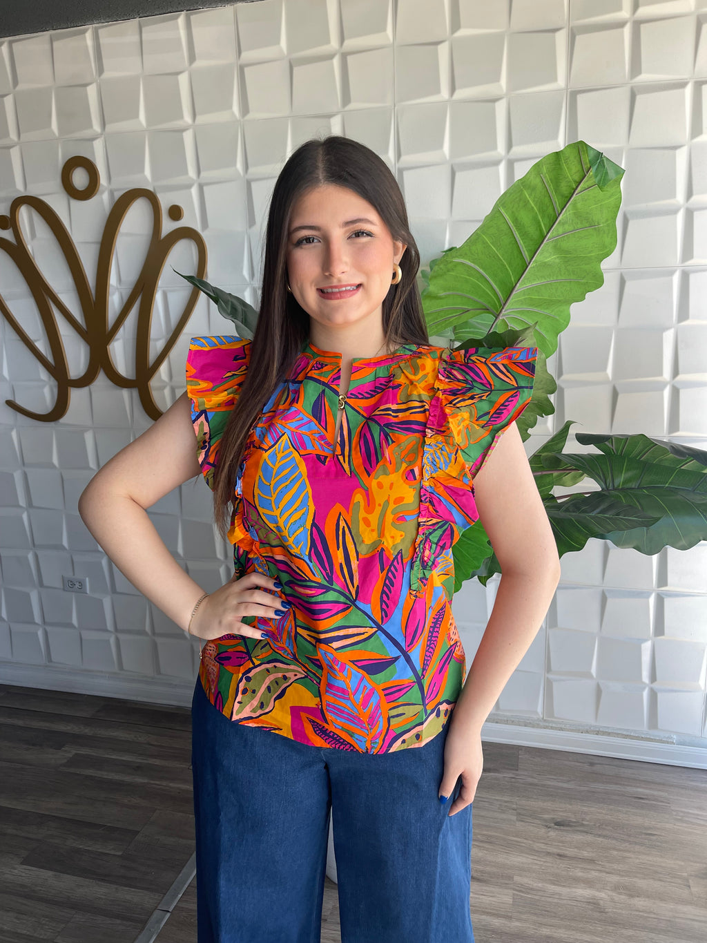 Print Ruffles Top