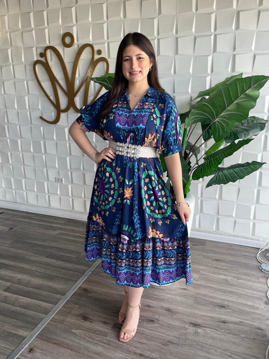 Blue Print Dress