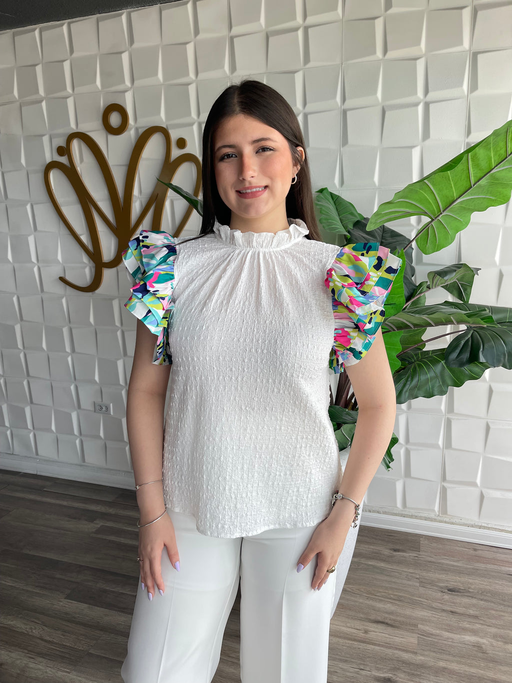Print Ruffles Top